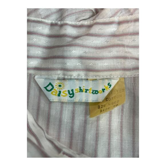 Vtg Daisyshirtworks Size S Ruffle Collar Blouse 80s/90s Striped Balloon Sleeve - Picture 5 of 10